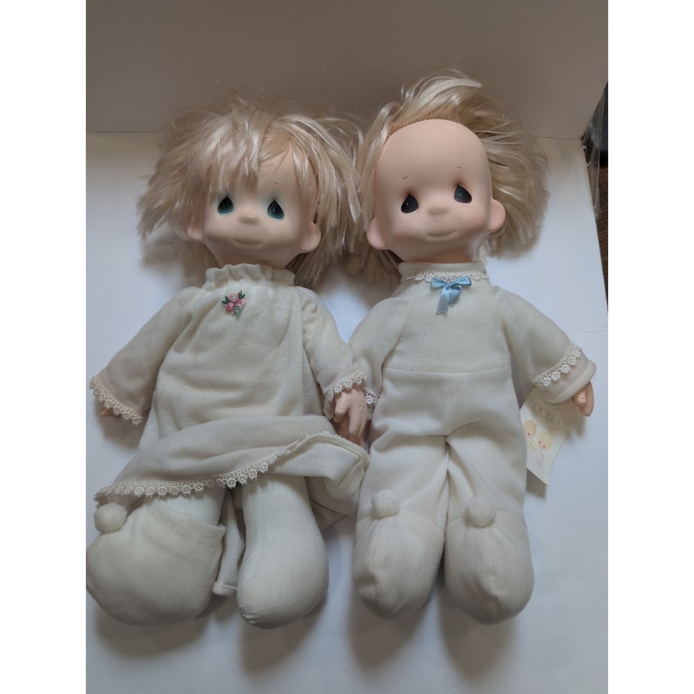 Precious Moments JESUS LOVES ME Dolls - Set of 2  Jonathan and David, 1980s